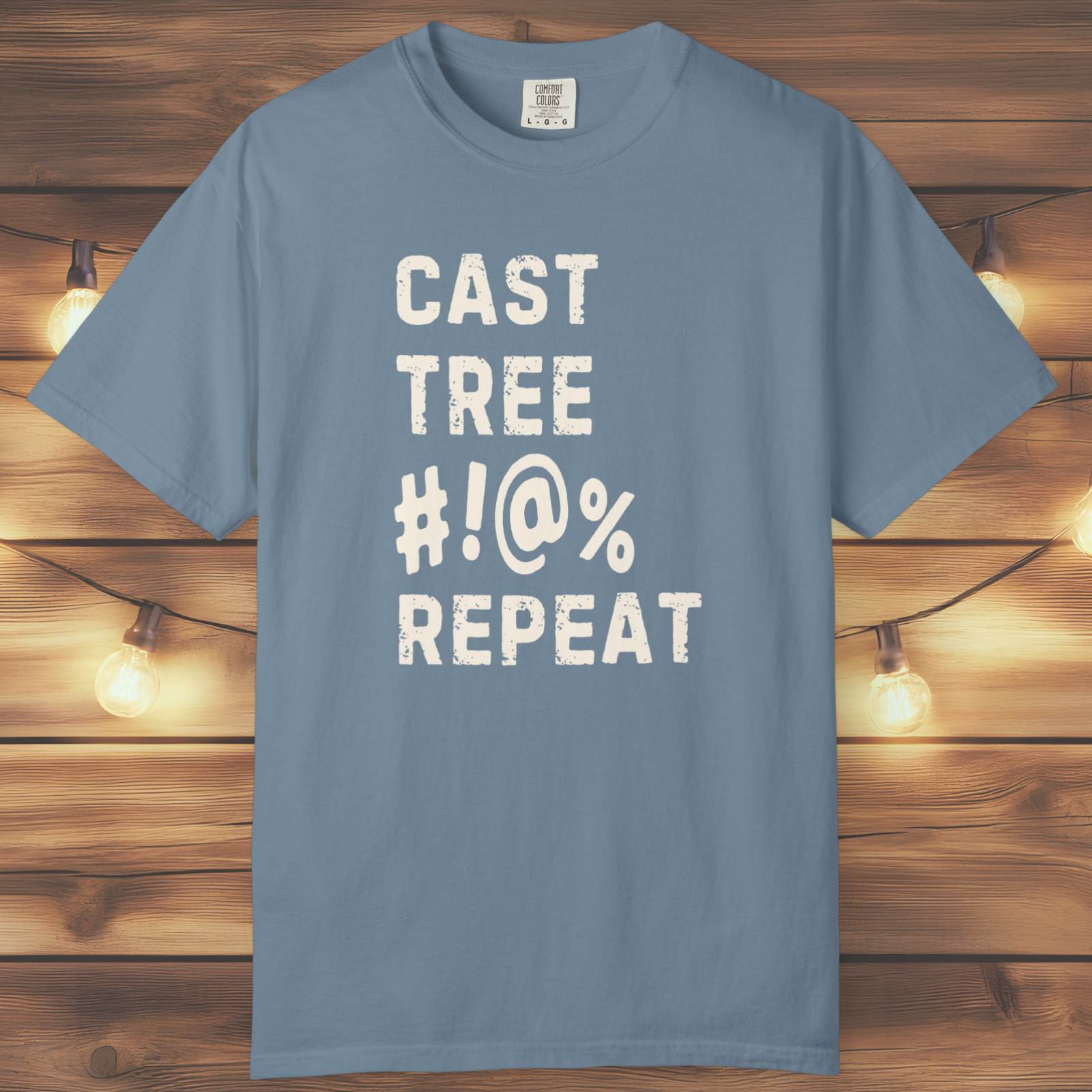 “Cast Tree #!@% Repeat” Funny Fly Fishing Tee