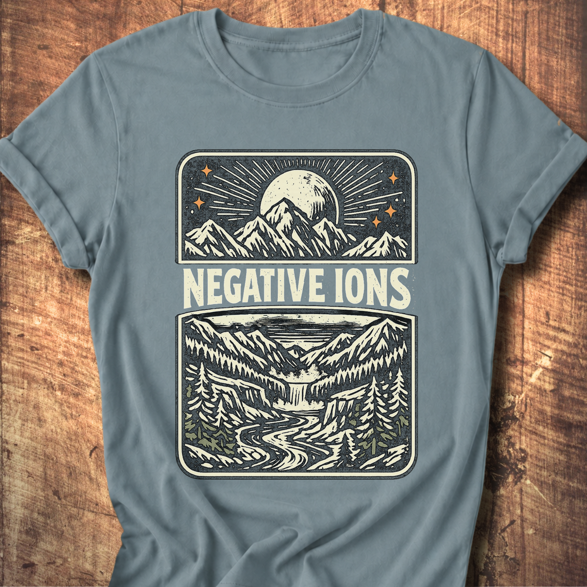 Negative Ions Mountain Moon Tee