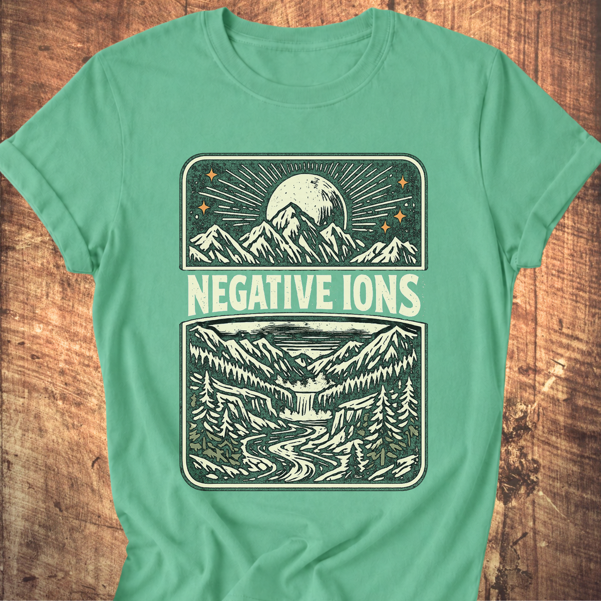 Negative Ions Mountain Moon Tee
