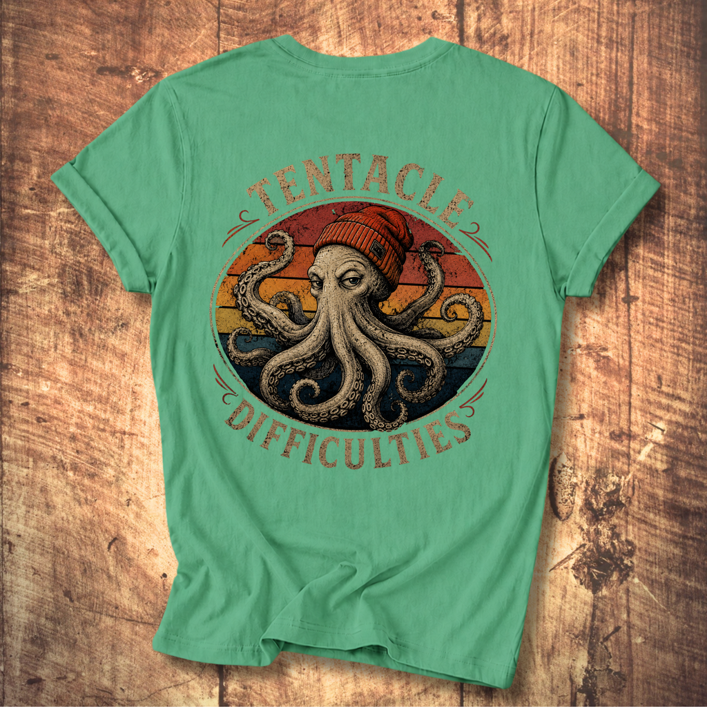 Tentacle Difficulties Back Print Tee