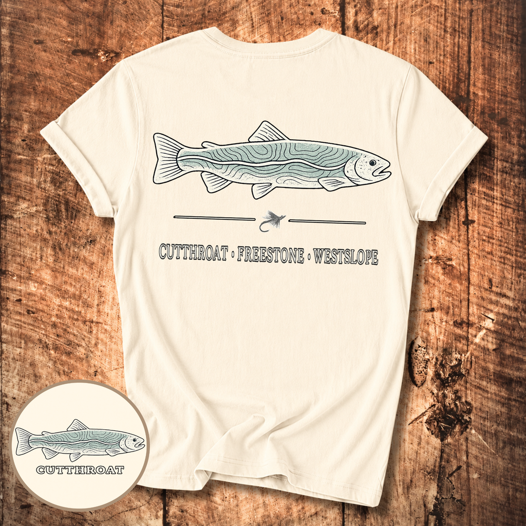 Cutthroat Topography Fly Fishing T-Shirt