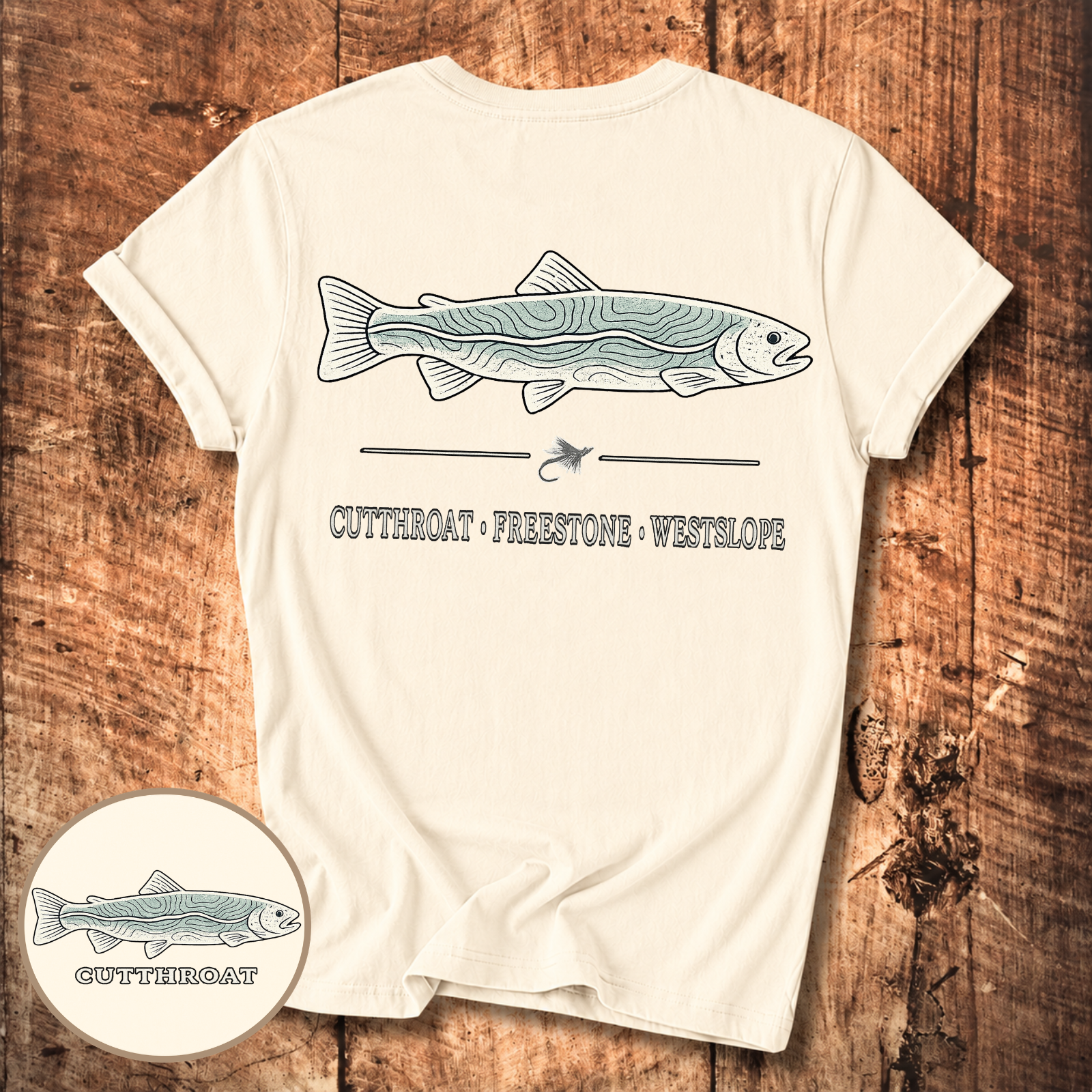 Cutthroat Topography Fly Fishing T-Shirt