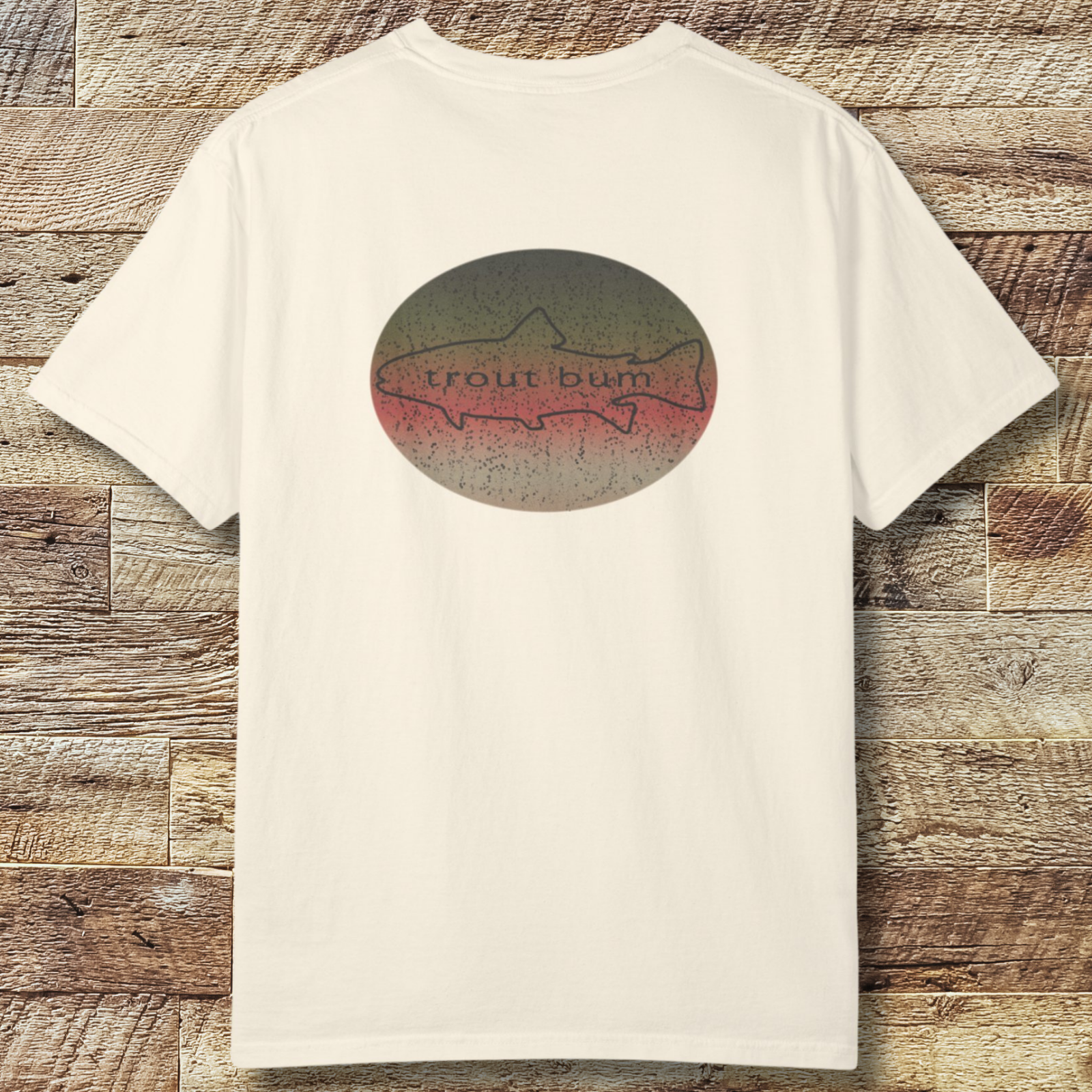 Trout Bum Back Print T‑Shirt — Vintage Fishing Graphic Tee