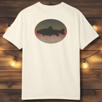 Trout Skin Back Print T-Shirt | Vintage Oval Trout Fishing Tee