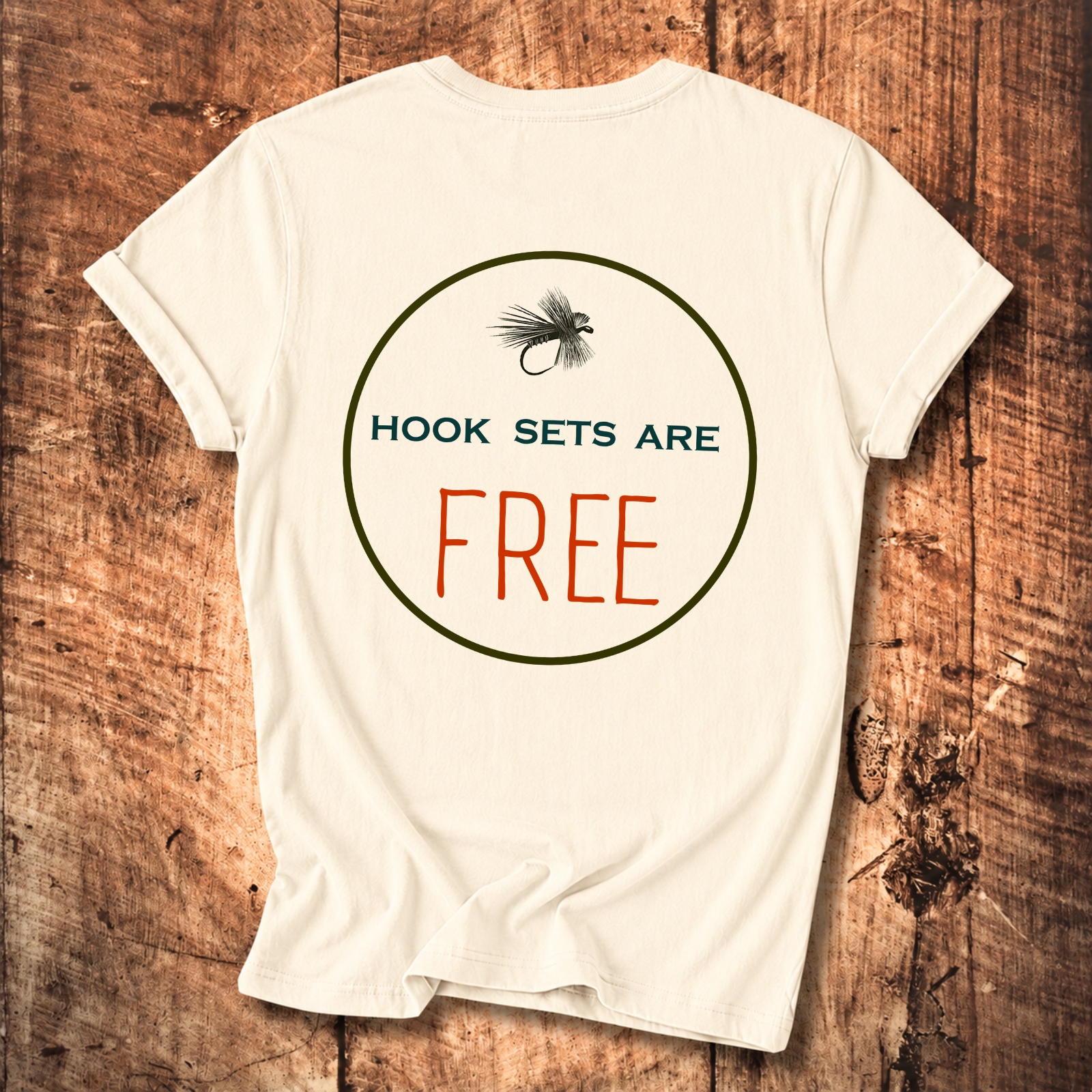 Hook Sets Are Free Fishing Back Print T-Shirt