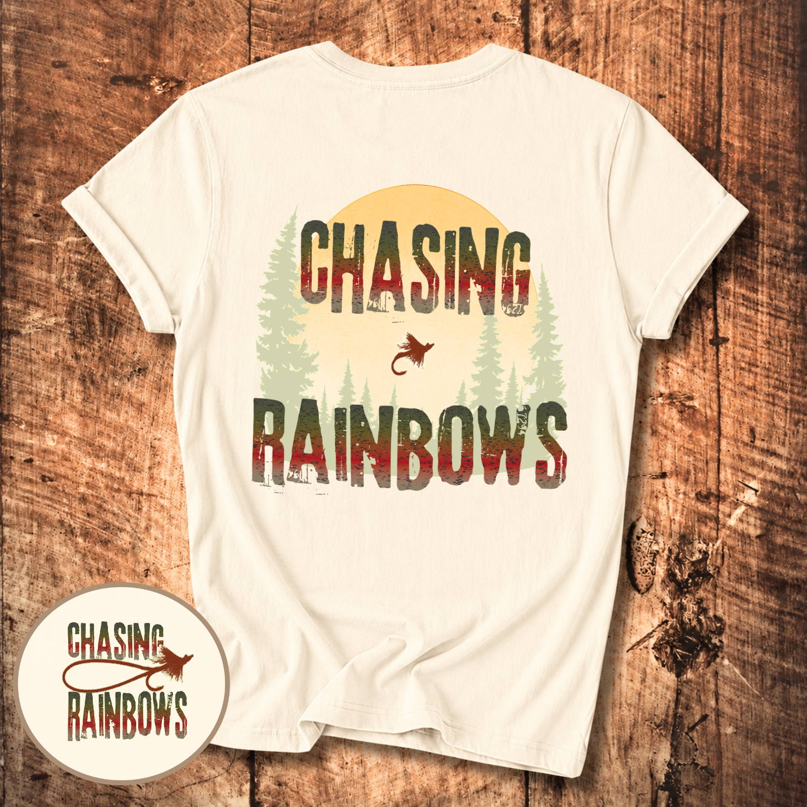 Chasing Rainbows Fly Fishing T-Shirt