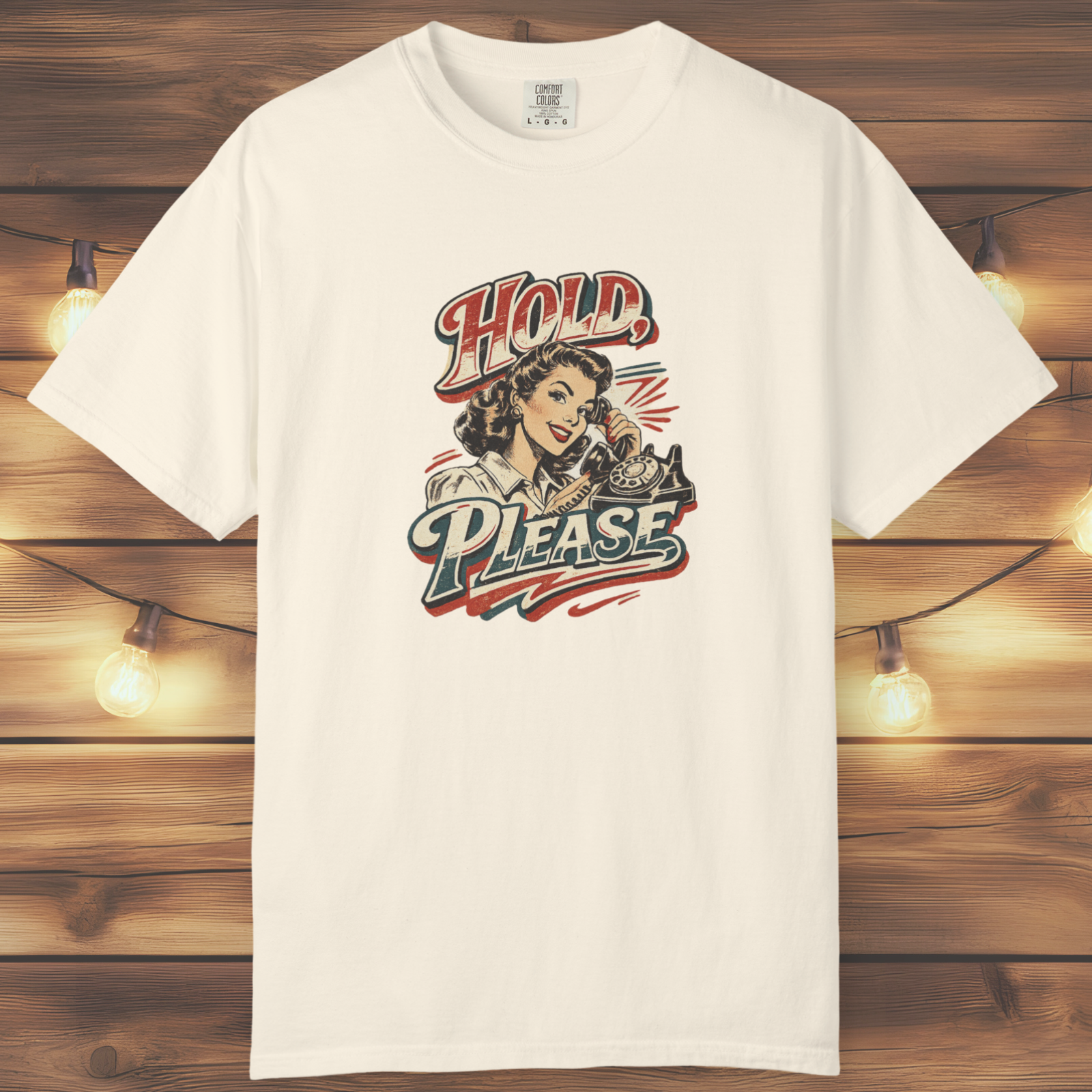 Hold Please Retro Pinup Tee
