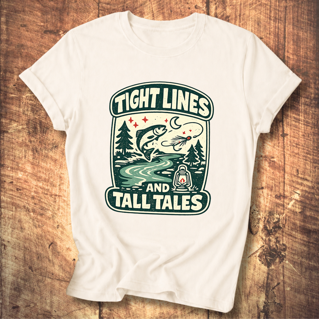 Tight Lines and Tall Tales Fishing T-Shirt