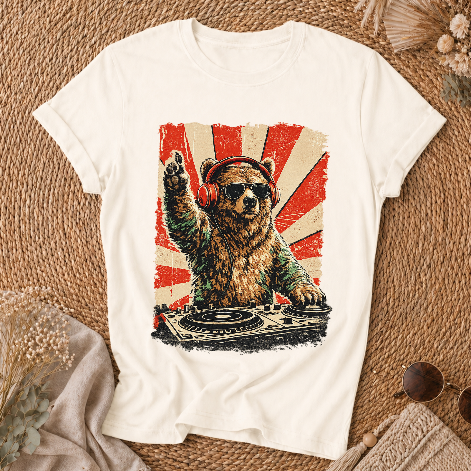 Bear At The Turntable Tee