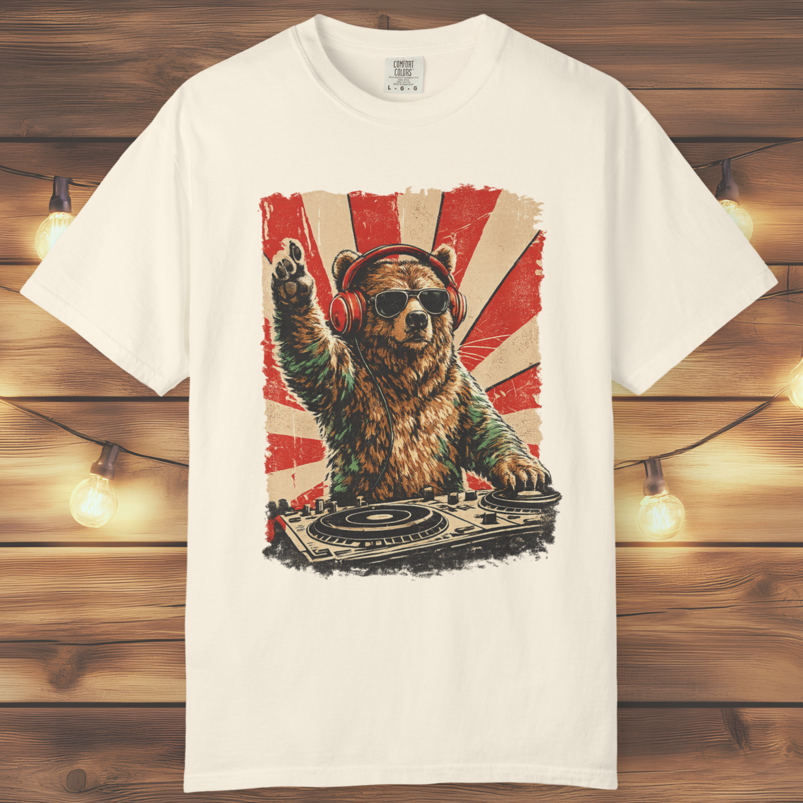 Bear At The Turntable Graphic T-Shirt