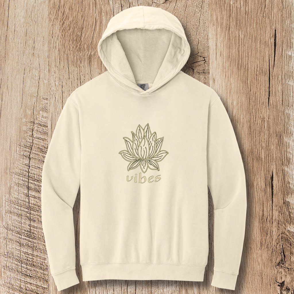 Lotus Vibes Hoodie — Minimal Yoga Hoodie