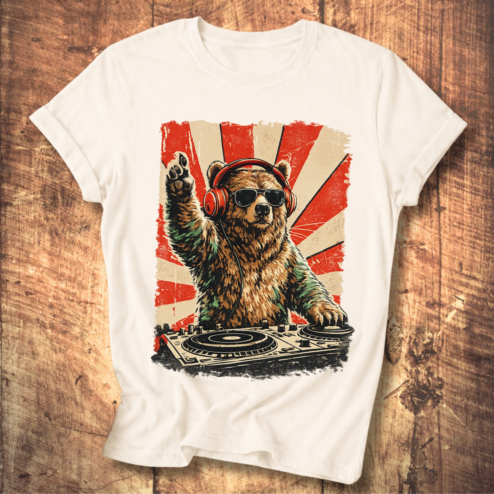 Bear At The Turntable Tee