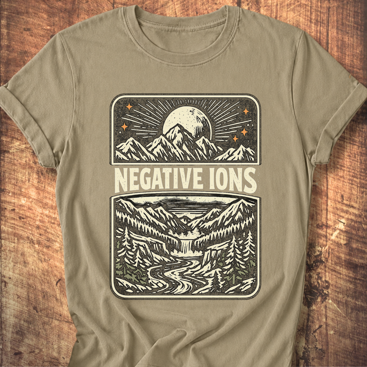 Negative Ions Mountain Moon Tee