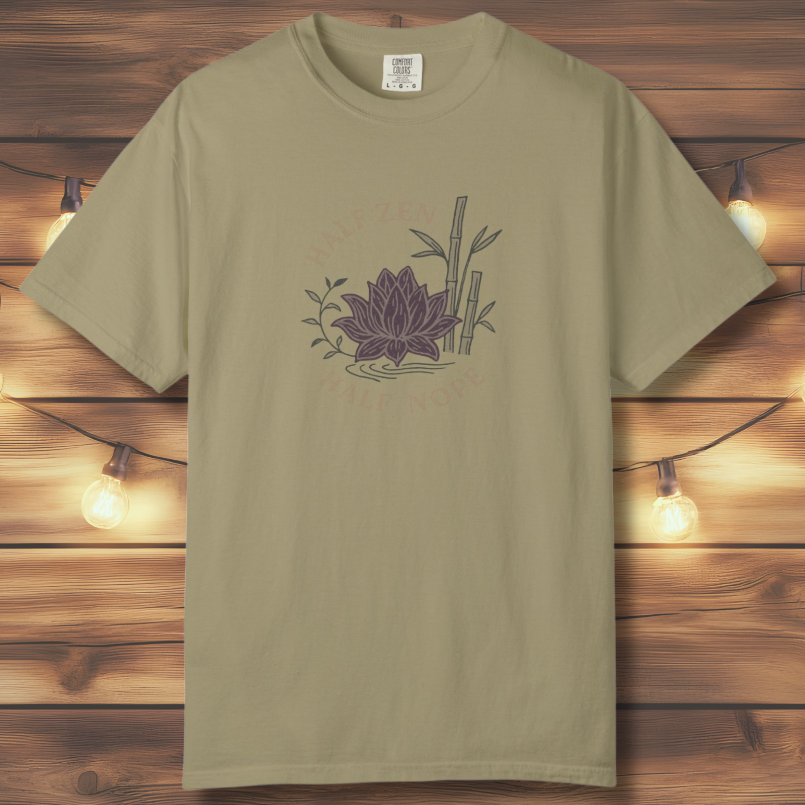 Half Zen Half Nope T-Shirt | Funny Lotus Mindfulness Tee