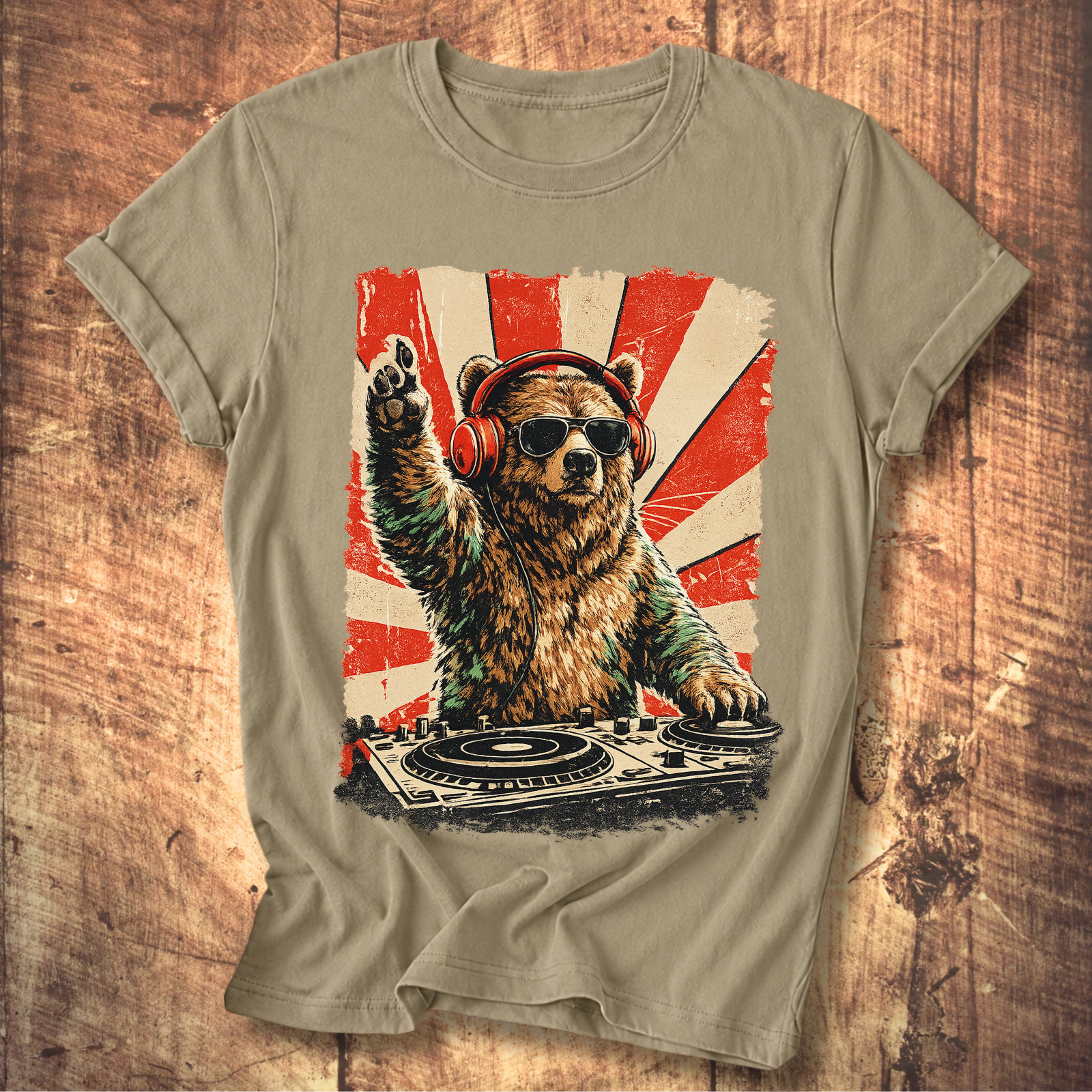Bear At The Turntable Tee