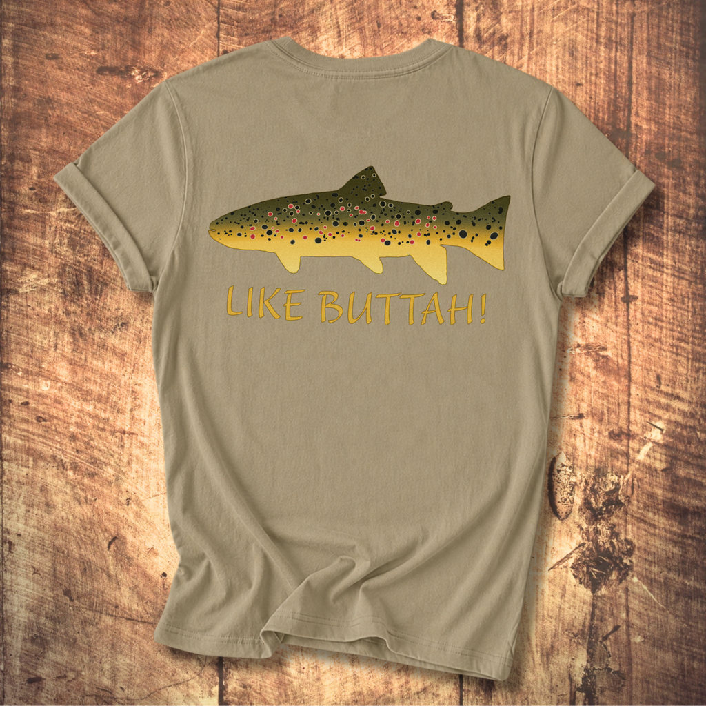 Like Buttah Brown Trout T-Shirt Back Print