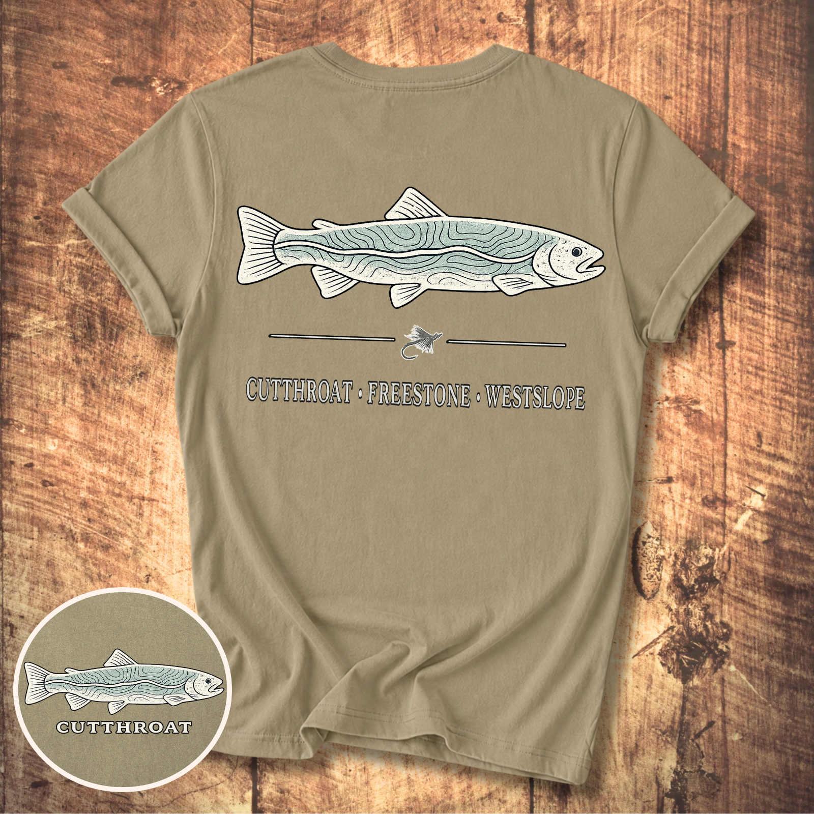 Cutthroat Topography Fly Fishing T-Shirt