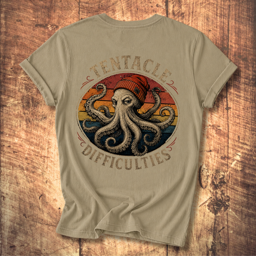 Tentacle Difficulties Back Print Tee