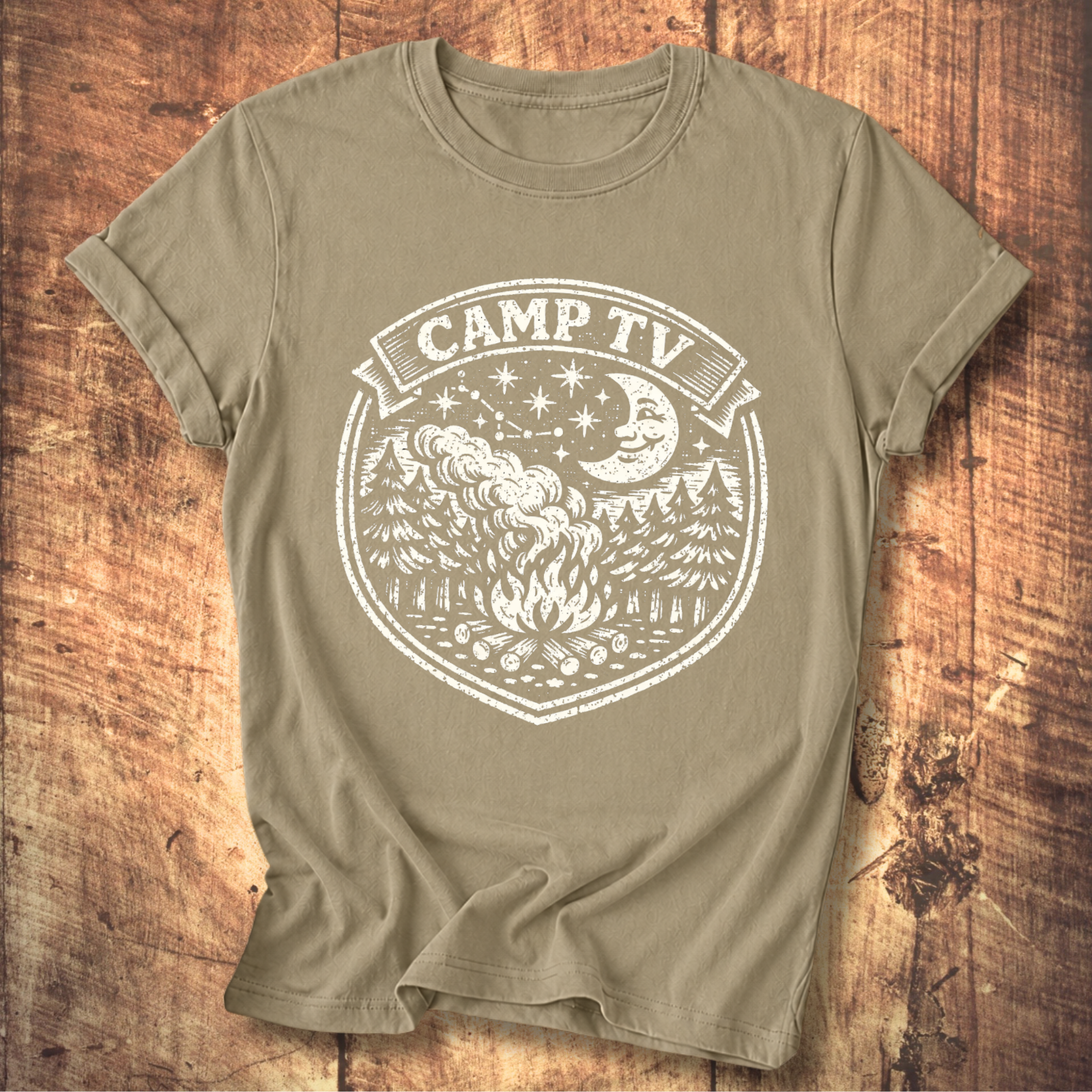 Camp TV Linocut T-shirt