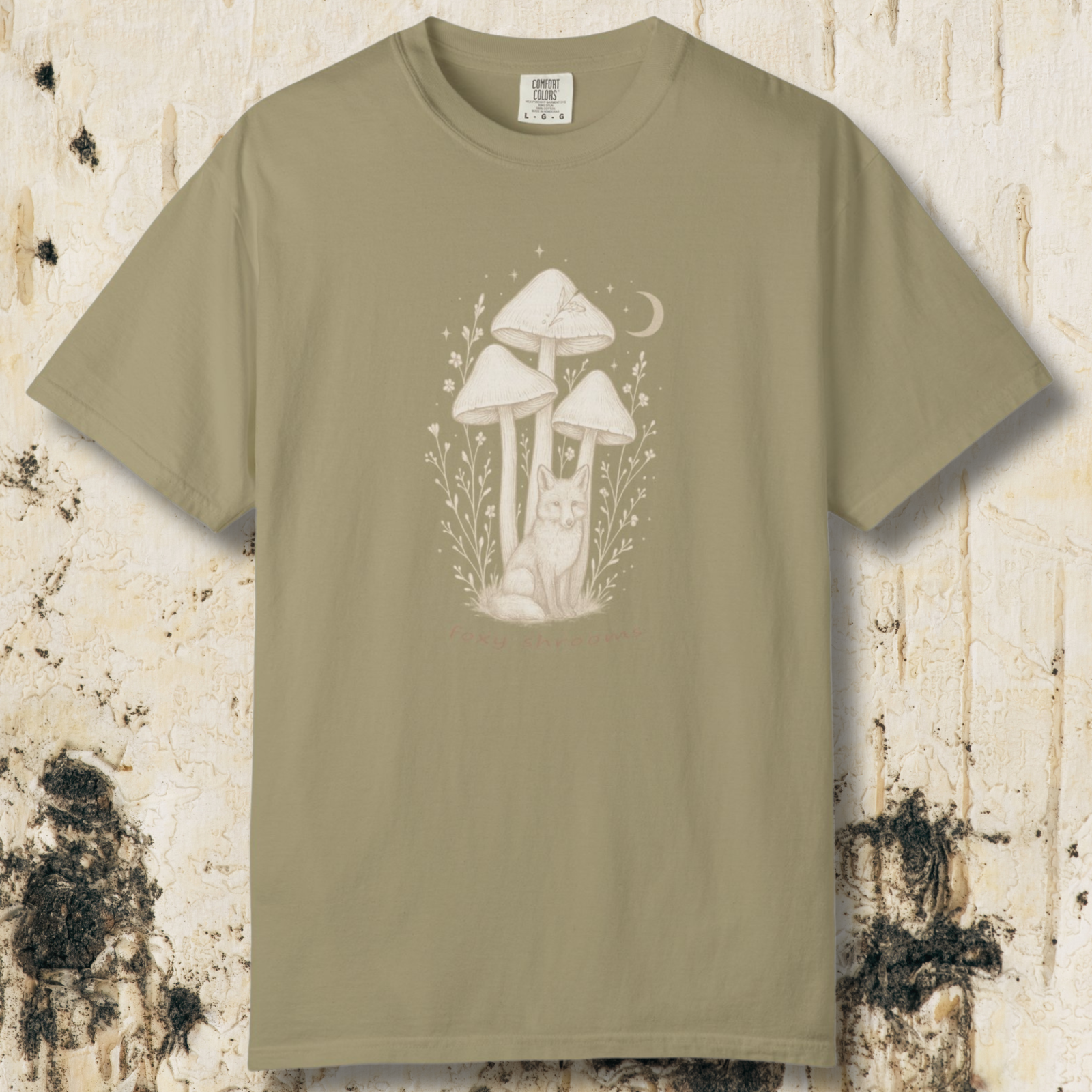 Foxy Shrooms T-Shirt — Moonlit Mushroom Graphic Tee