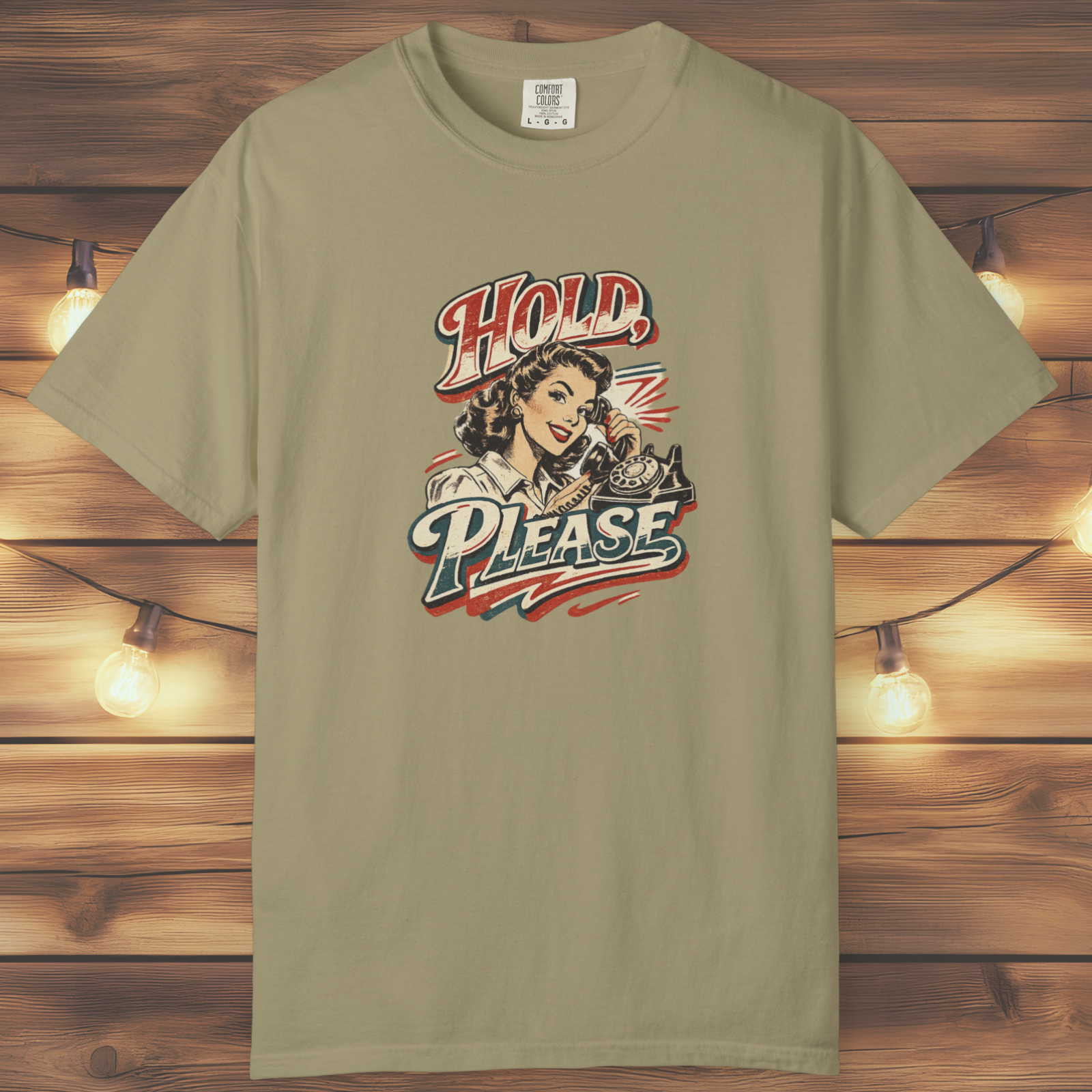 Hold Please Retro Pinup Tee