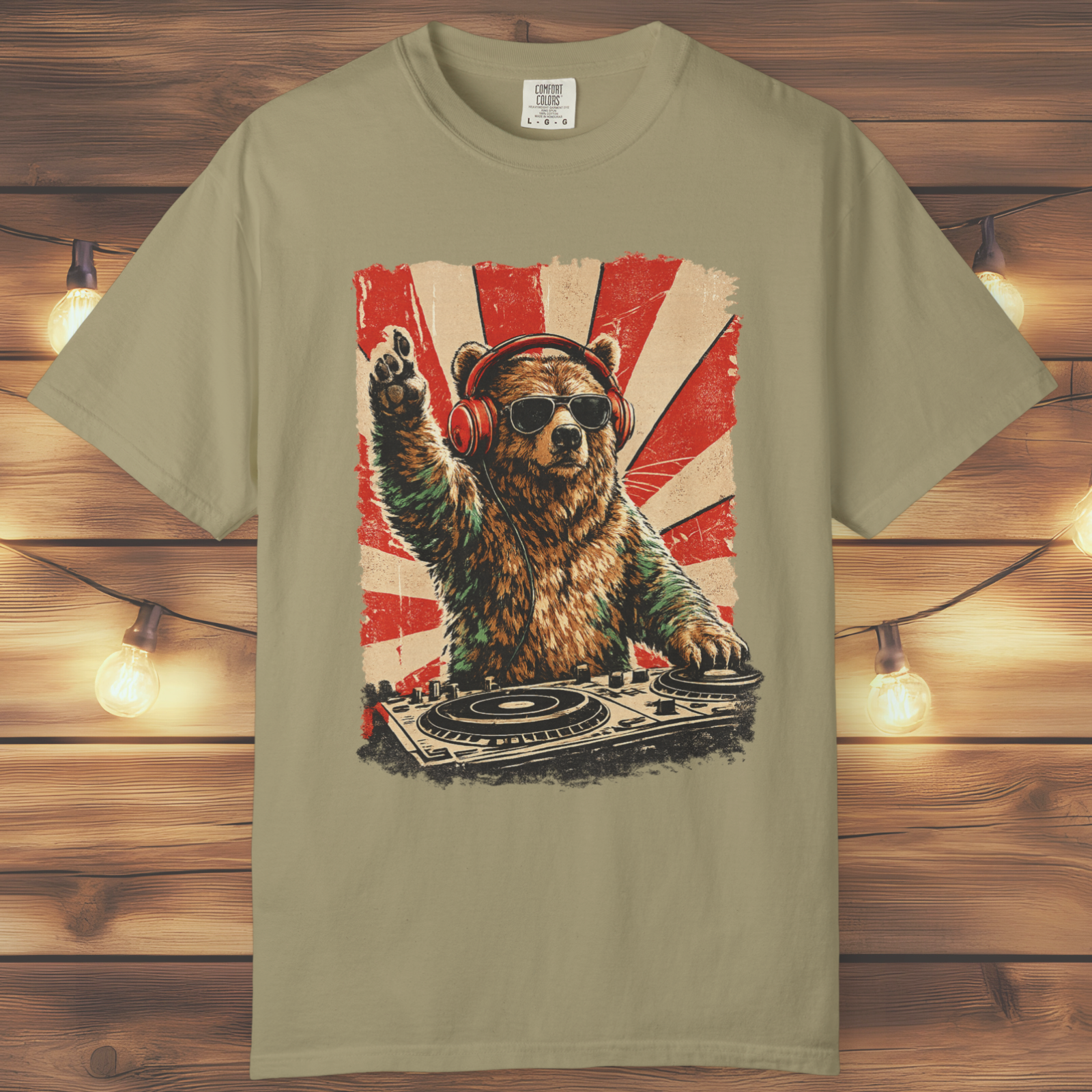 Bear At The Turntable Graphic T-Shirt
