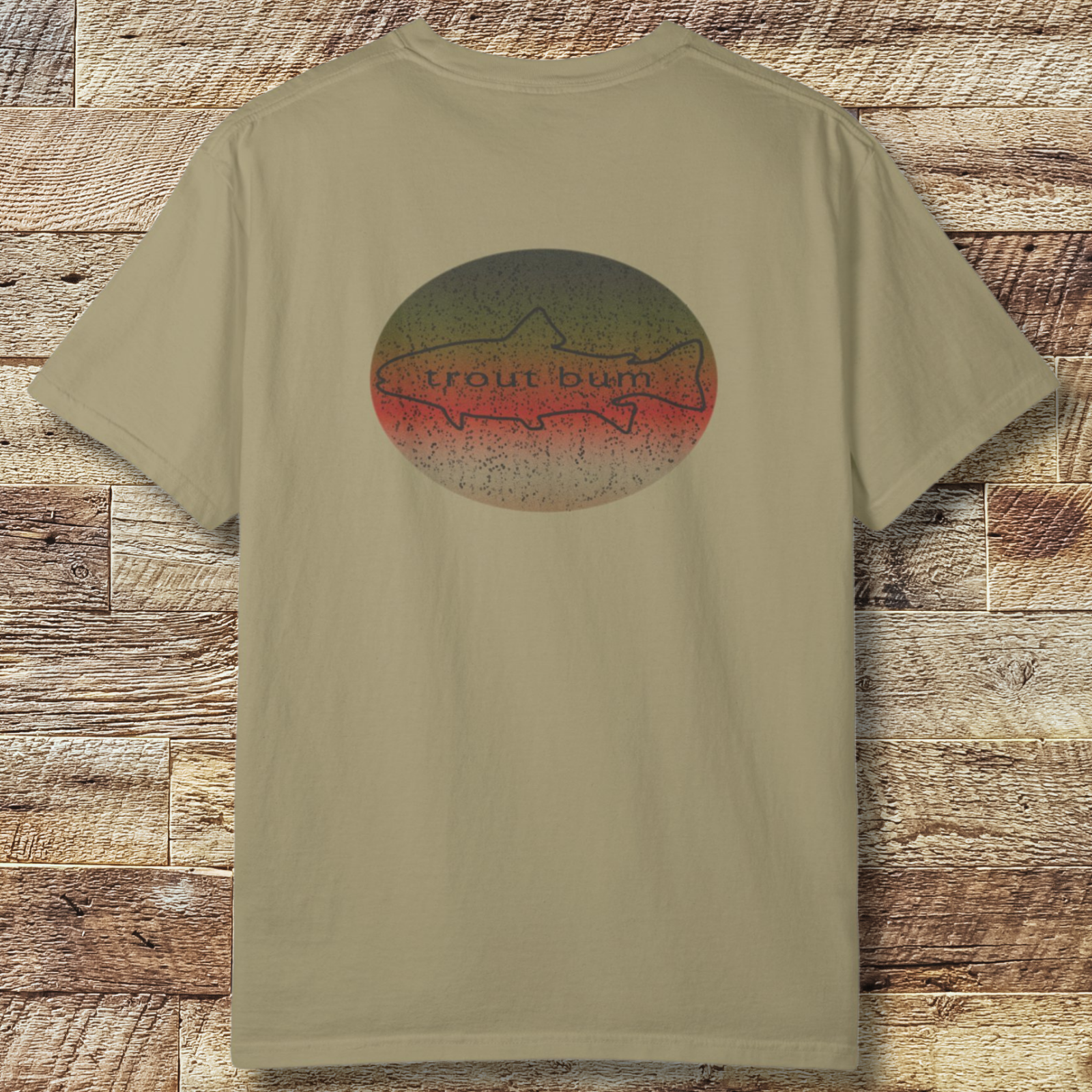Trout Bum Back Print T‑Shirt — Vintage Fishing Graphic Tee