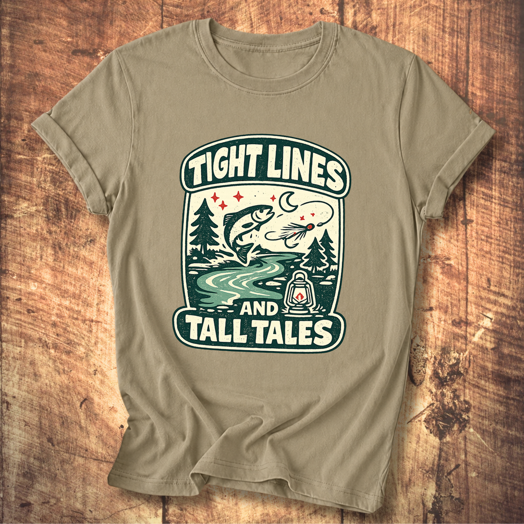 Tight Lines and Tall Tales Fishing T-Shirt