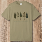Lights in the Woods T-Shirt — Forest Lineup Winter Trees Graphic Tee