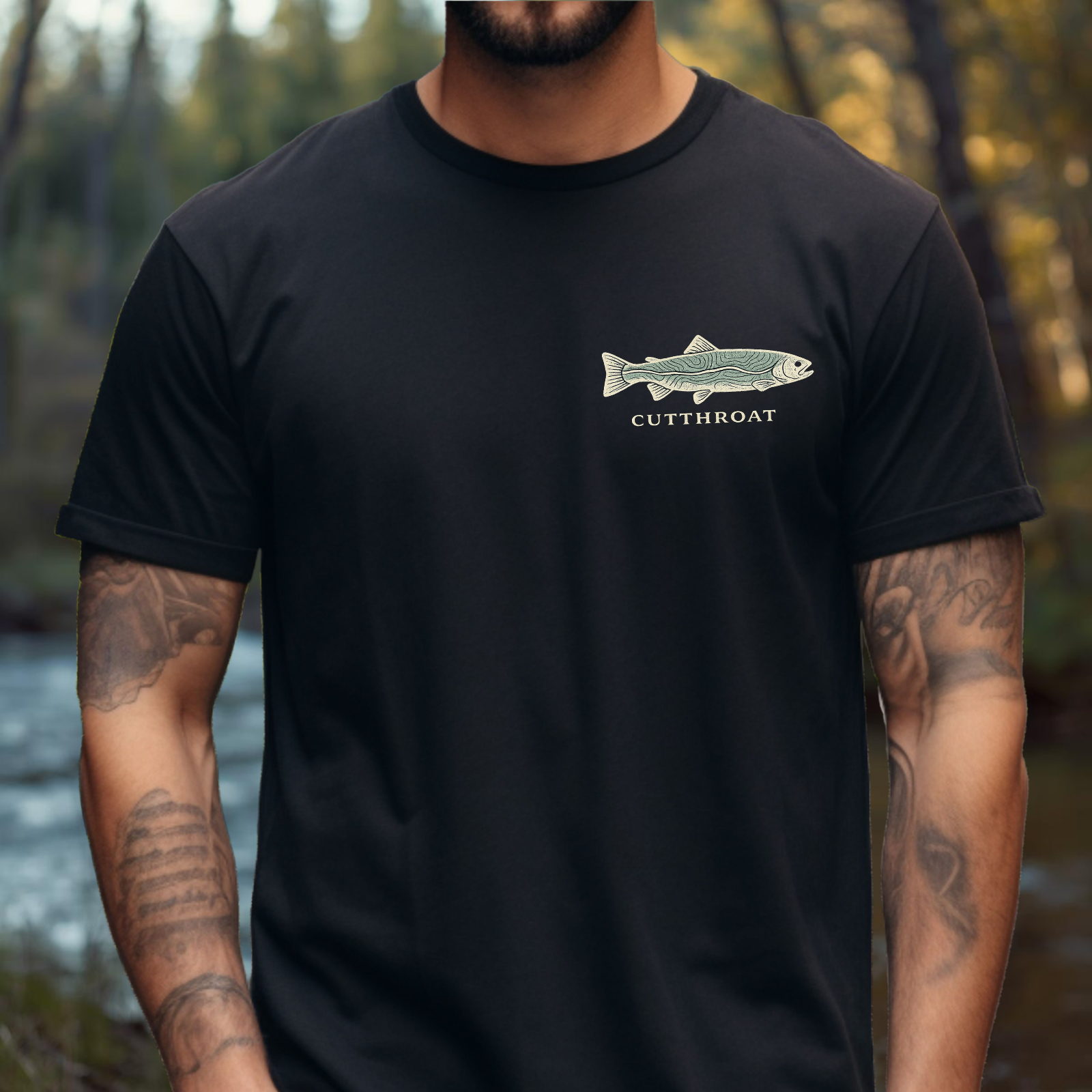 Cutthroat Topography Fly Fishing T-Shirt