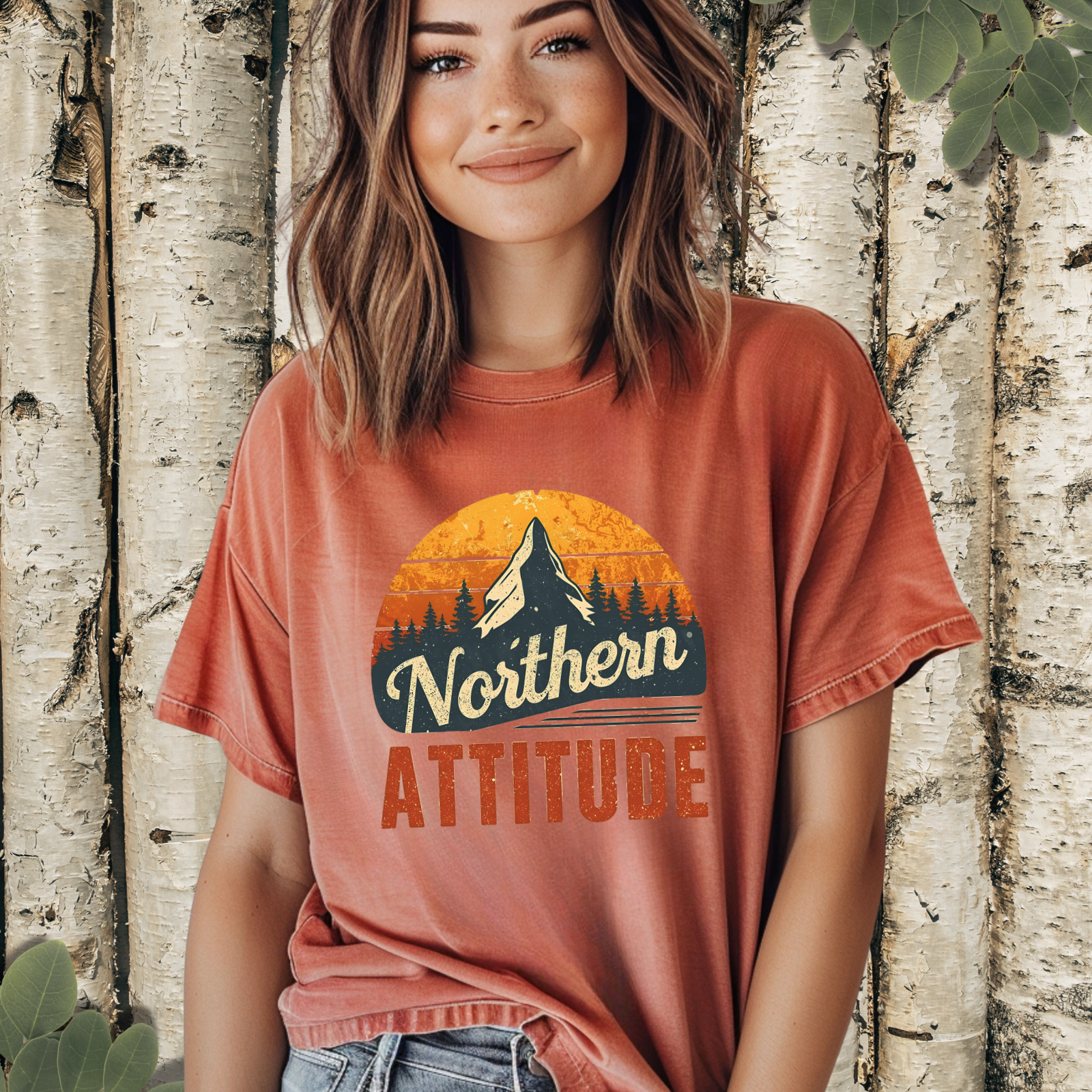 Northern Attitude Retro Mountain T-Shirt | Comfort Colors Graphic Tee