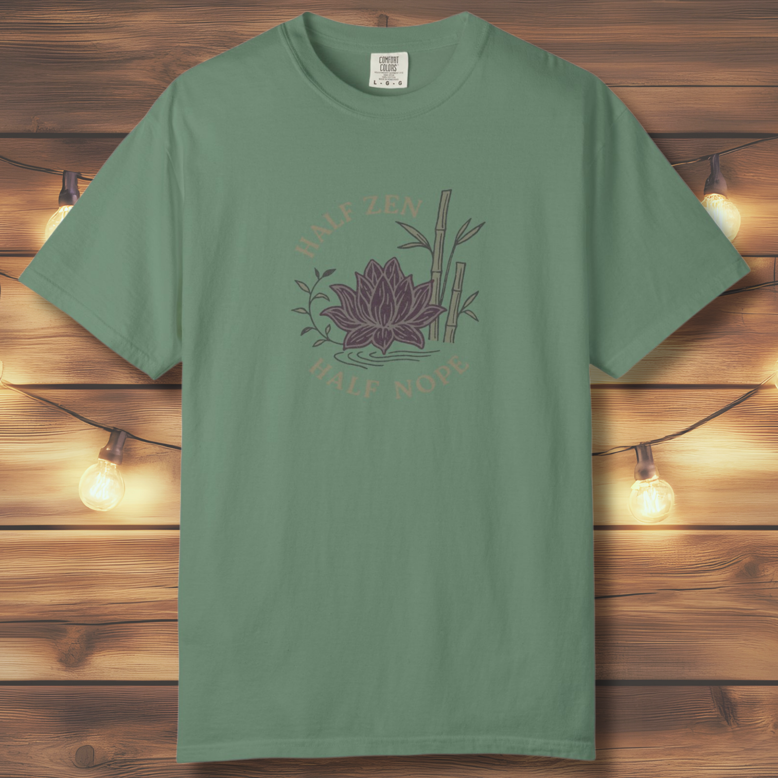 Half Zen Half Nope T-Shirt | Funny Lotus Mindfulness Tee