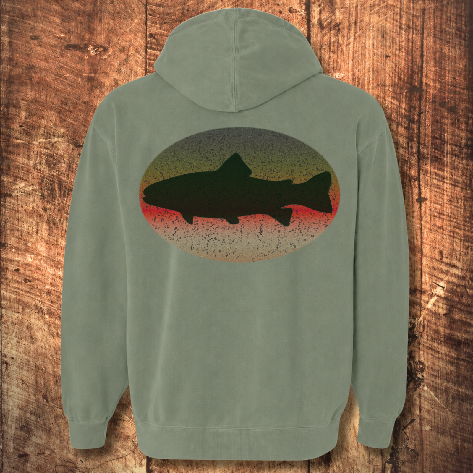 Trout Silhouette Hoodie Back Print
