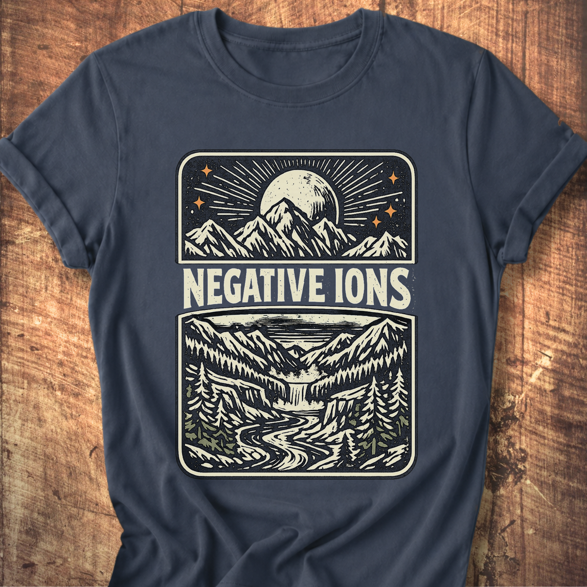 Negative Ions Mountain Moon Tee