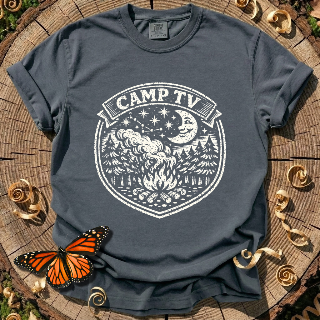 Camp TV Linocut T-shirt
