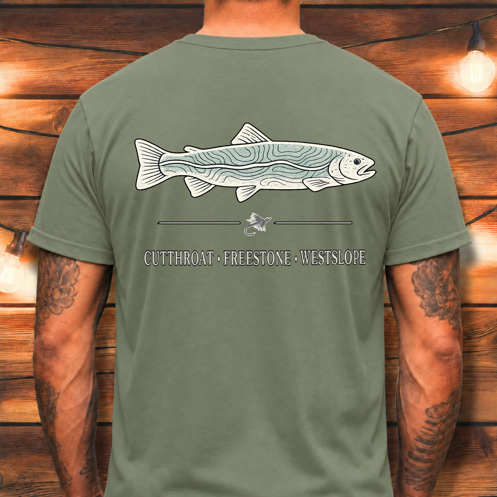 Cutthroat Topography Fly Fishing T-Shirt