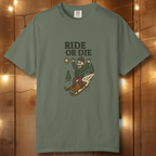 Ride or Die Skeleton Sledding T-Shirt — Vintage Winter Snow Sled Tee