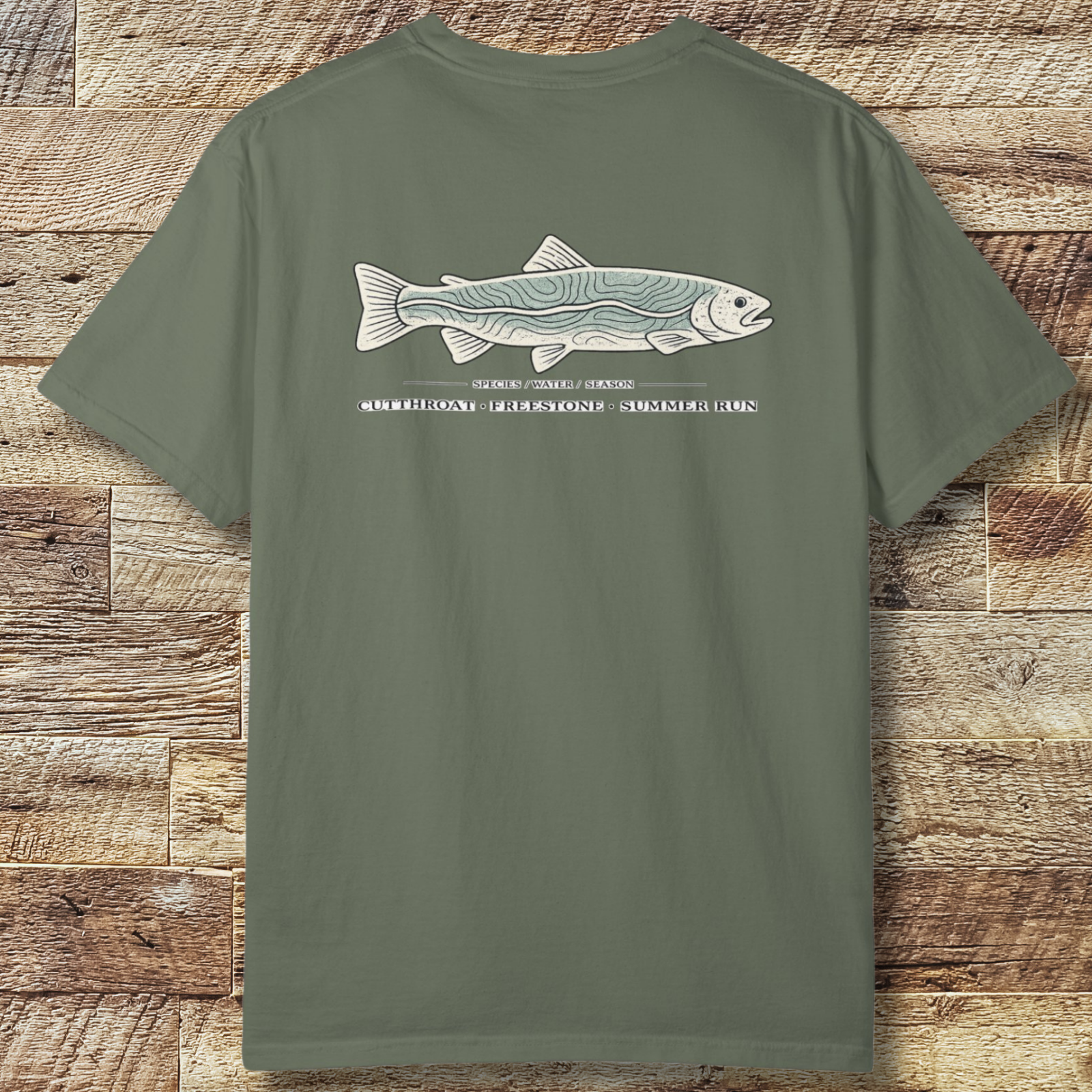 Cutthroat Topography Fly Fishing T-Shirt