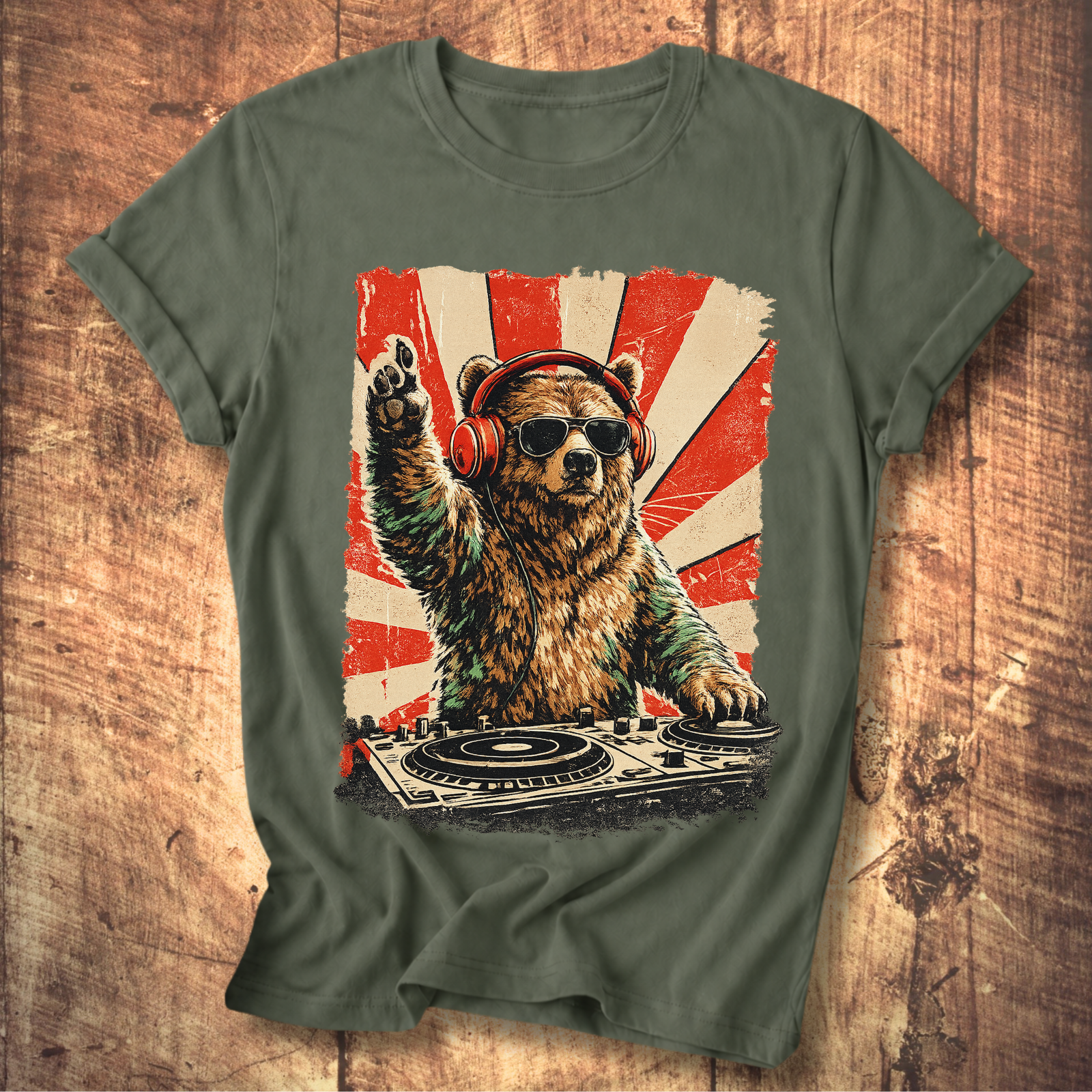 Bear At The Turntable Tee