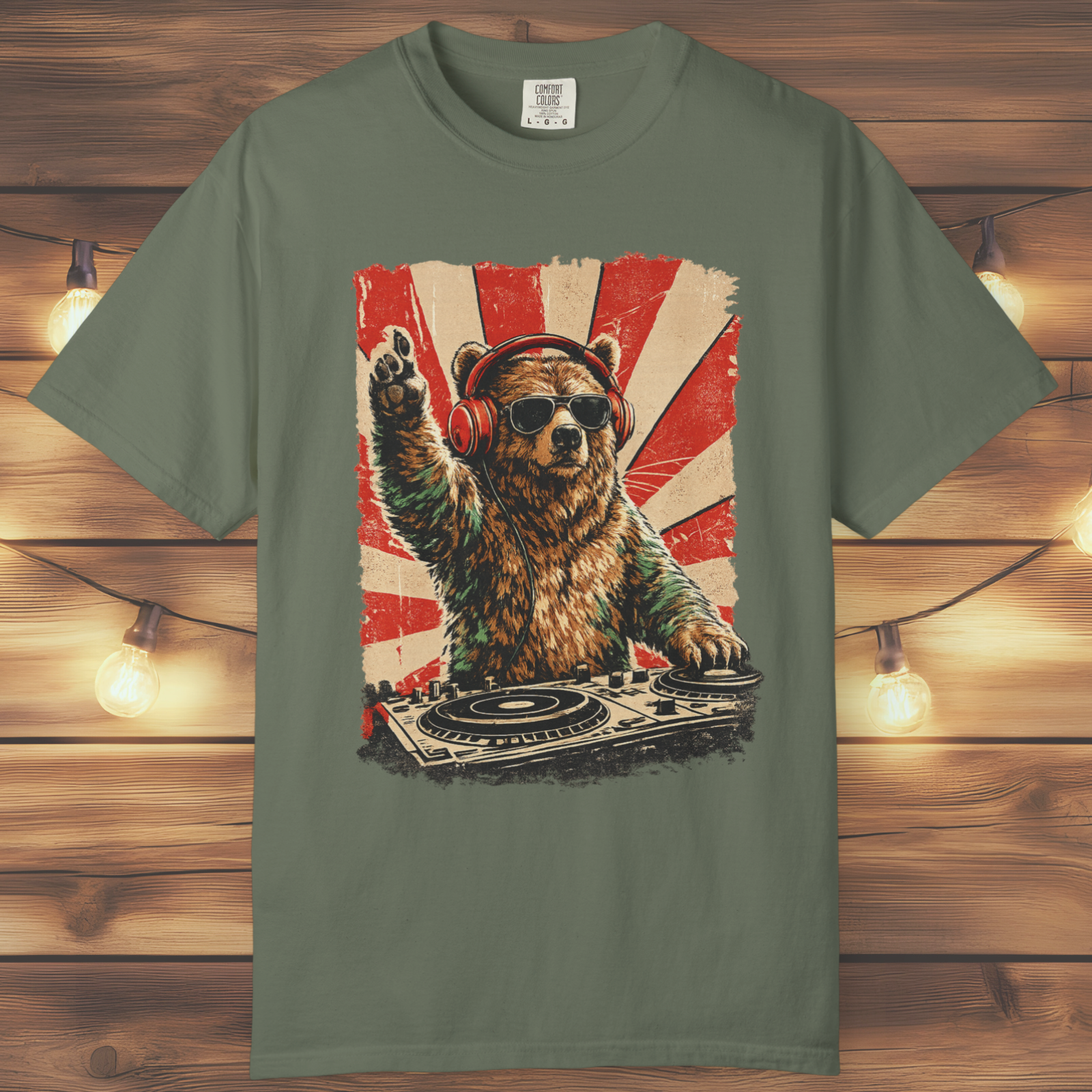 Bear At The Turntable Graphic T-Shirt