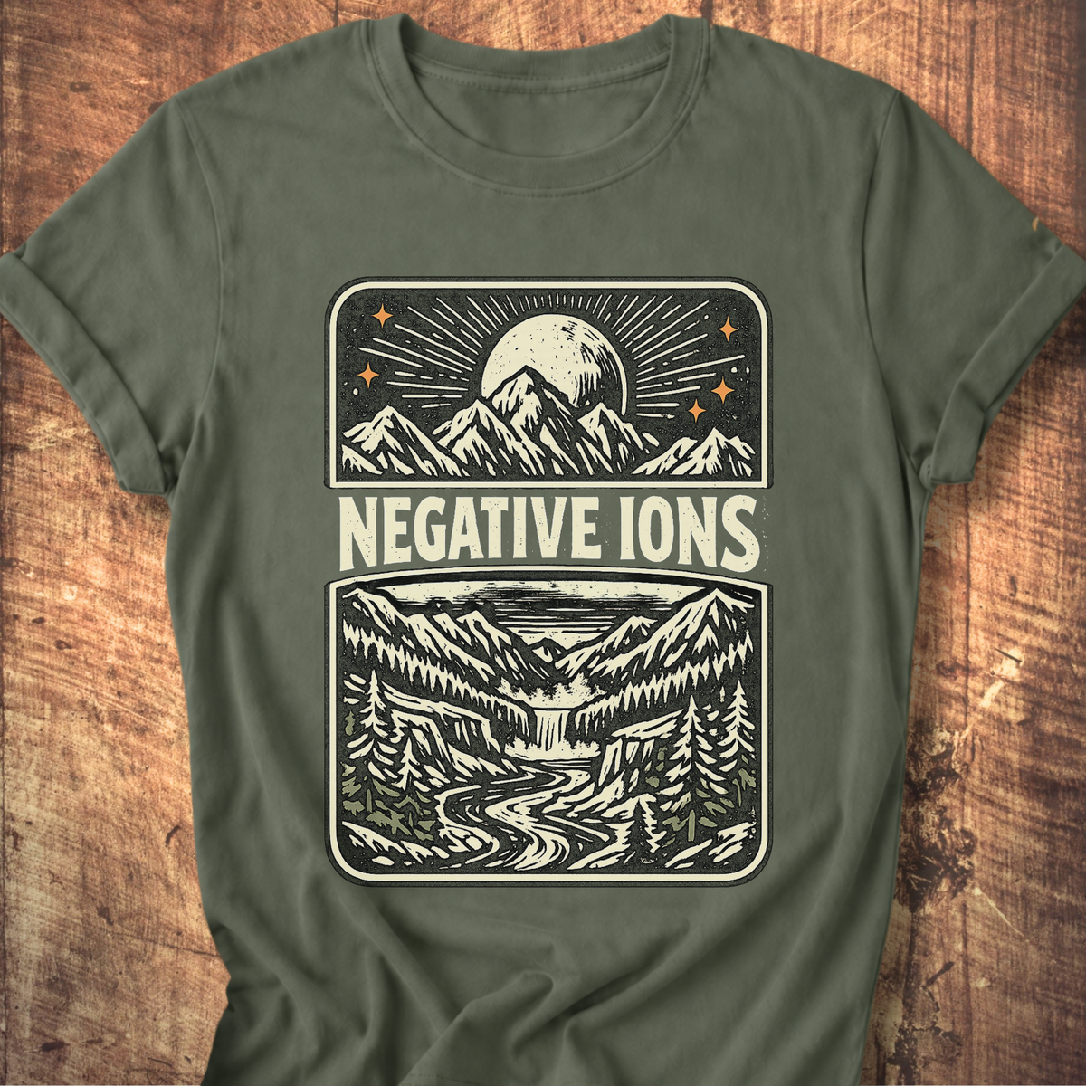 Negative Ions Mountain Moon Tee