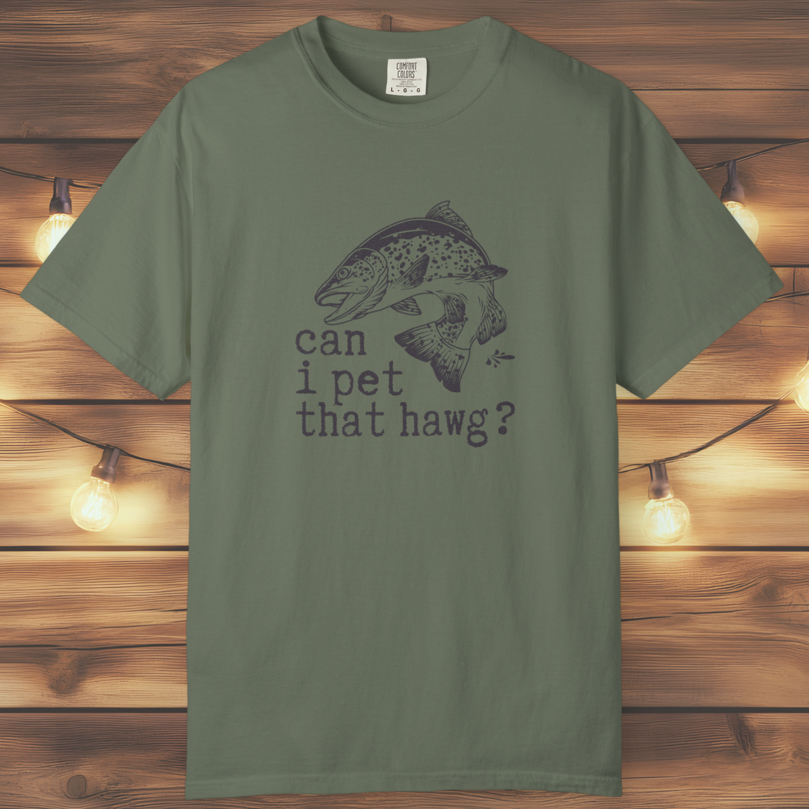 Can I Pet That Hawg? Trout Graphic T-Shirt