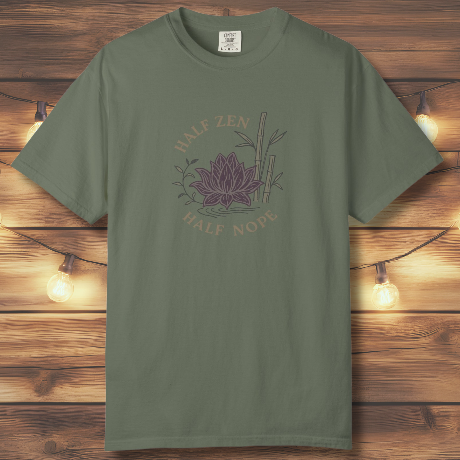 Half Zen Half Nope T-Shirt | Funny Lotus Mindfulness Tee