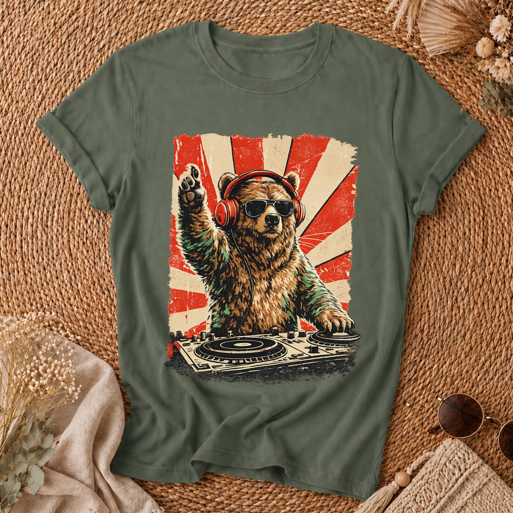 Bear At The Turntable Tee