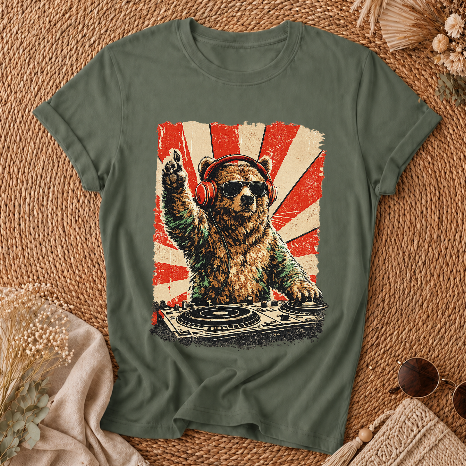 Bear At The Turntable Tee