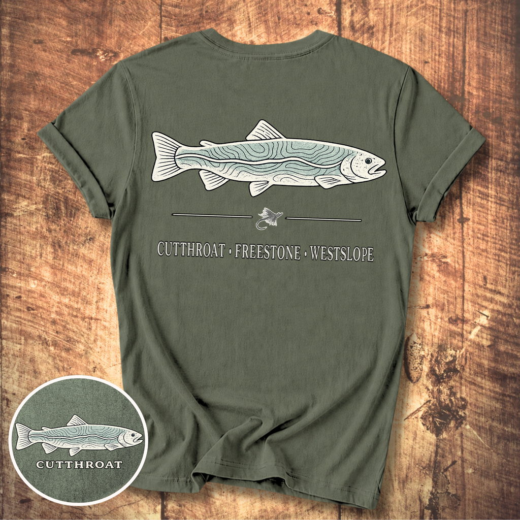 Cutthroat Topography Fly Fishing T-Shirt