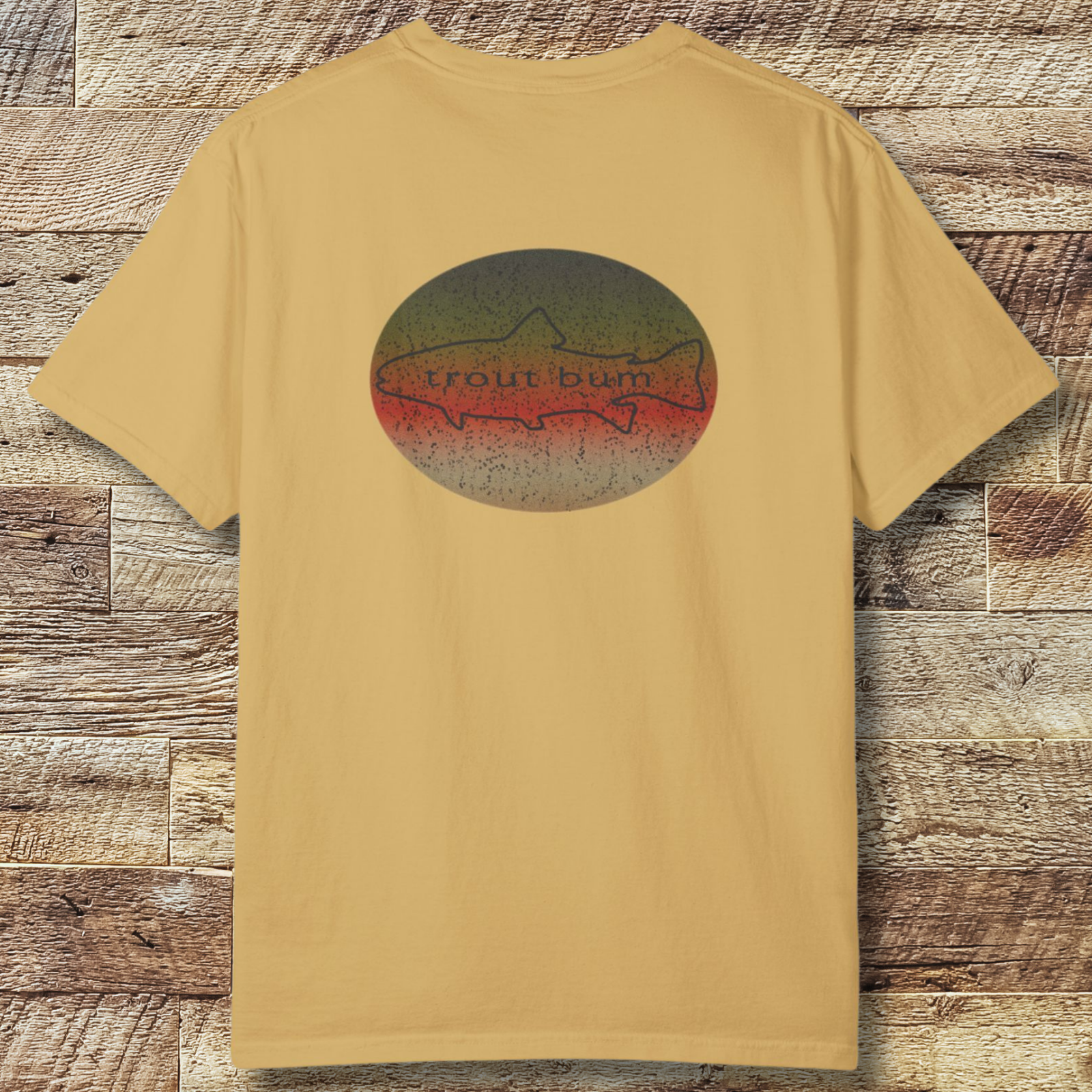 Trout Bum Back Print T‑Shirt — Vintage Fishing Graphic Tee