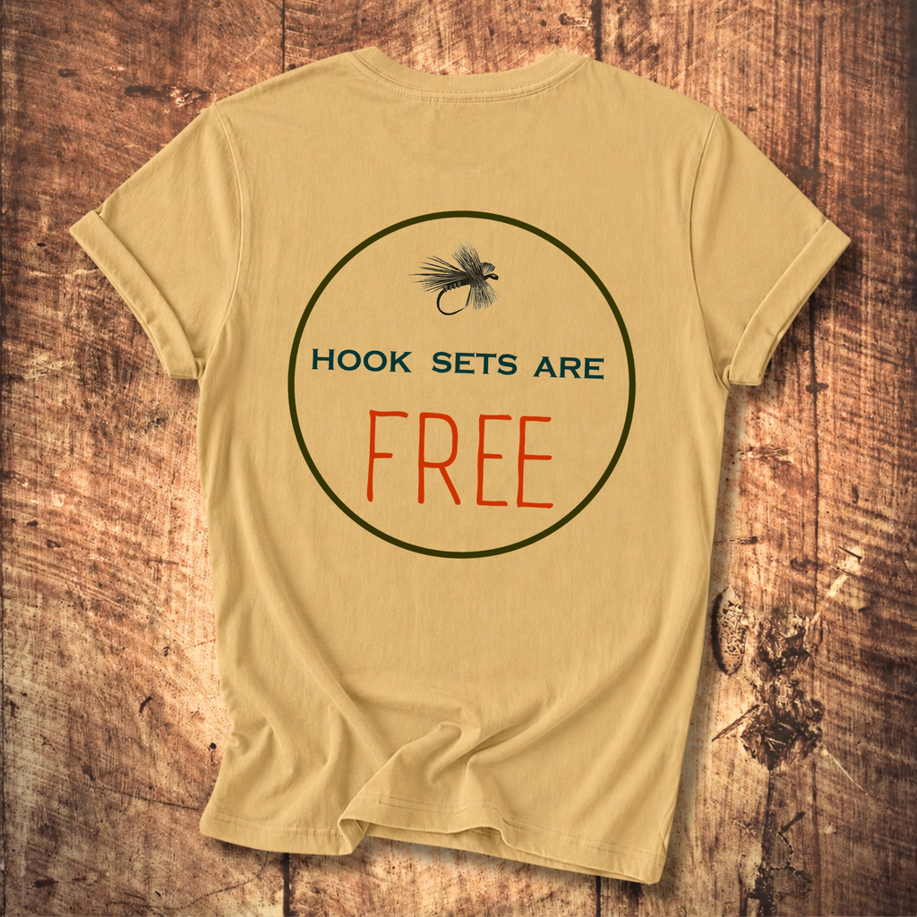 Hook Sets Are Free Fishing Back Print T-Shirt