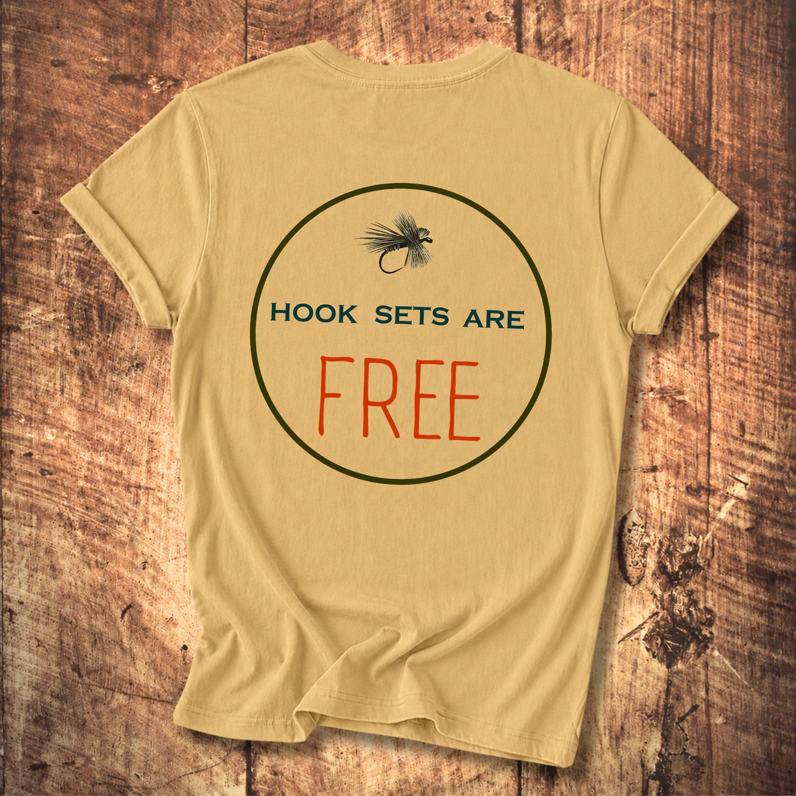 Hook Sets Are Free Fishing Back Print T-Shirt