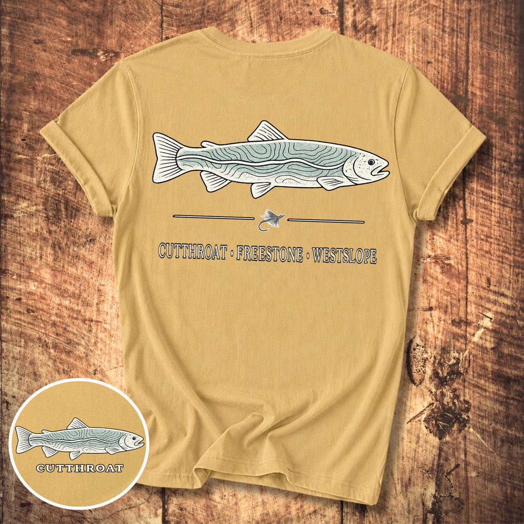 Cutthroat Topography Fly Fishing T-Shirt